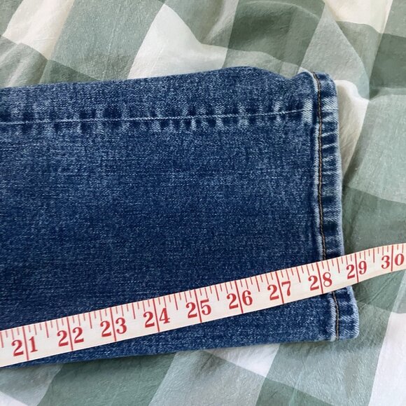 Anthropologie Picro Slim Straight Jeans Womens 32 Distressed Blue Stretch - Picture 9 of 9